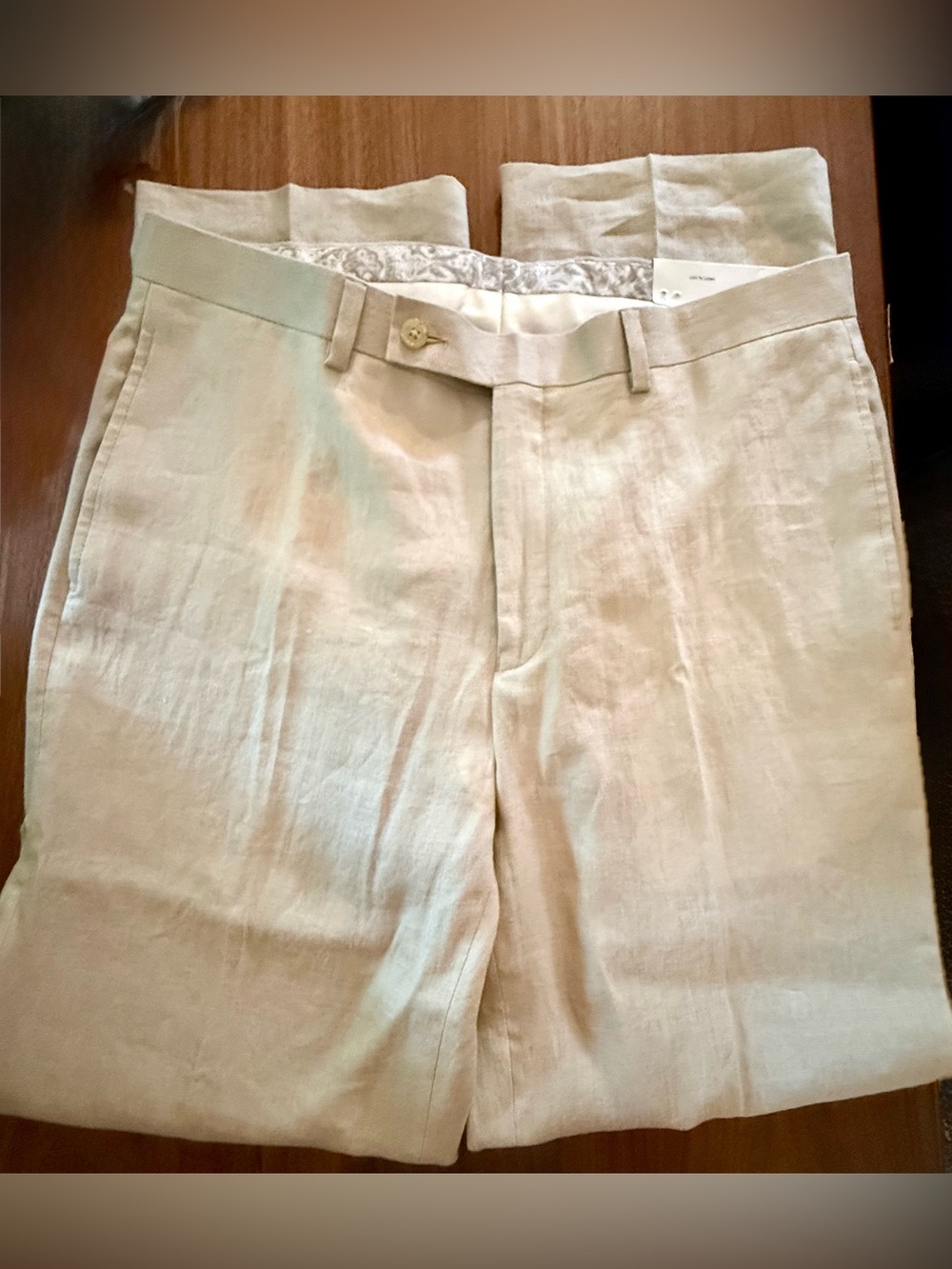 Lauren Ralph Lauren Men's Light Tan 100% Linen Pants